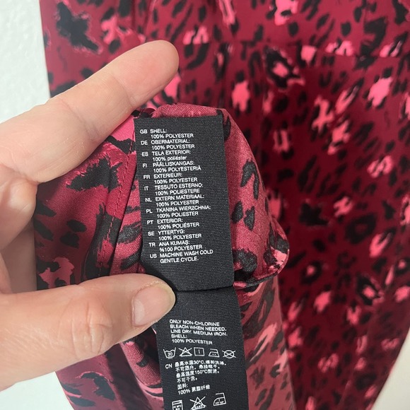 New & other stories cheetah pink dress flare party Christmas dress - Picture 8 of 10